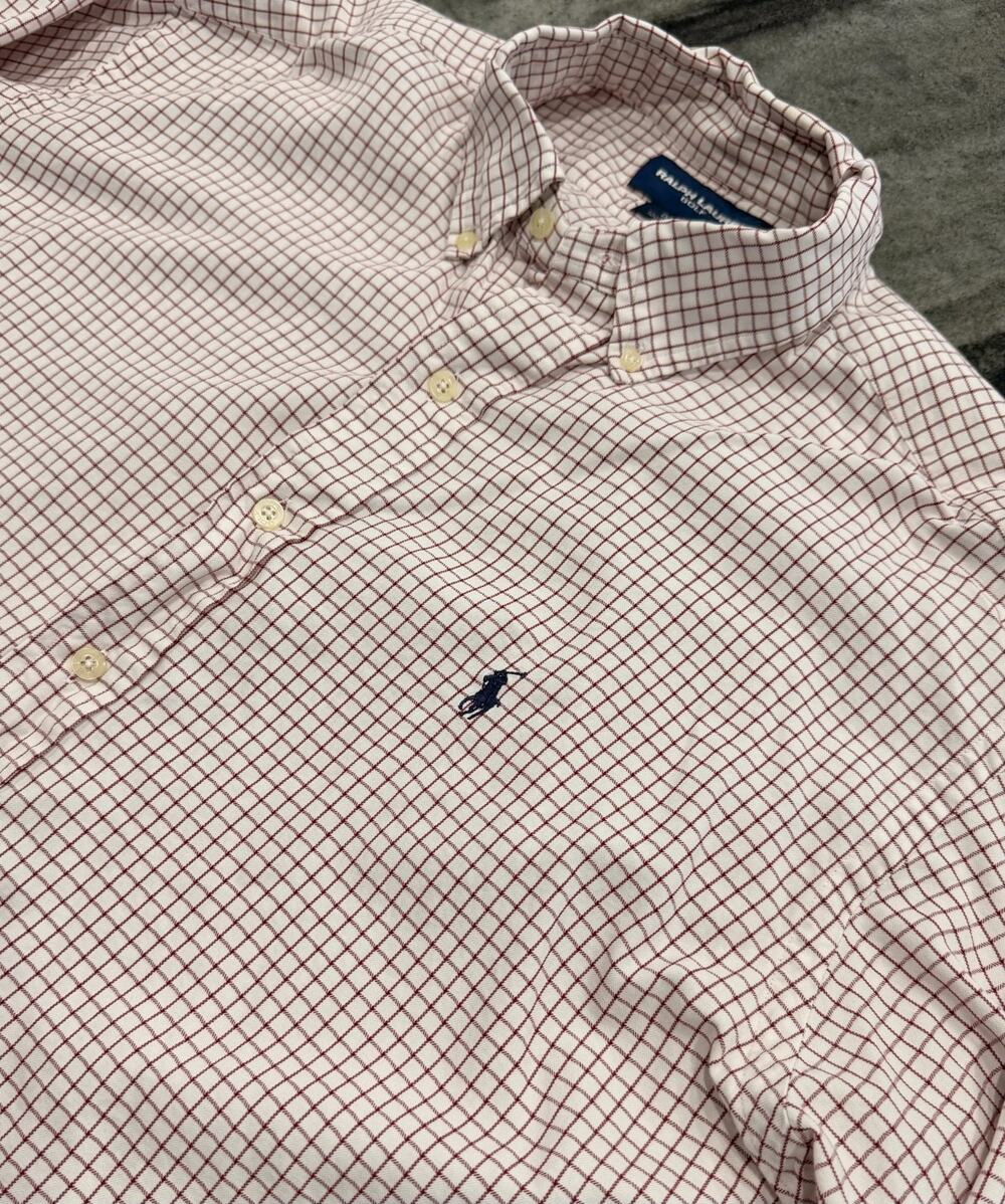 Ralph Lauren Golf Blake Large Red White Check Pony Button Down Long Sleeve
